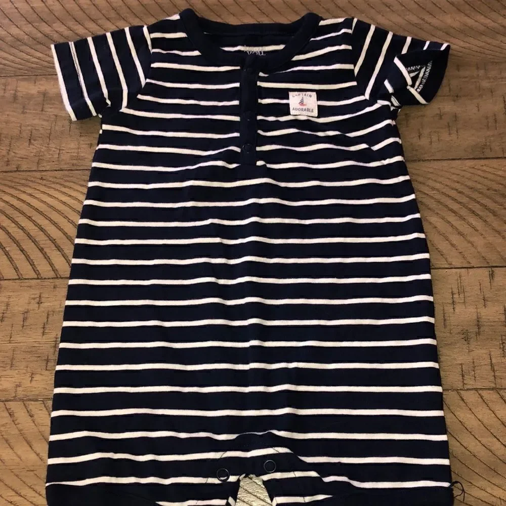 Captain 👩‍✈️ 👩‍✈️ Adorable! Carters Onesie Snap Bottom for Easy In and Out.